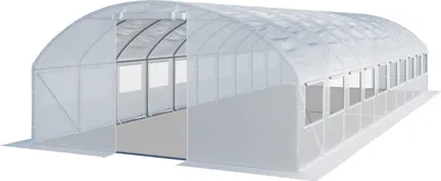 Produktbild von TOOLPORT Foliengewächshaus Gewächshaus 4x10m stabil & langlebig mit Fenster - reißfeste PE Plane 180g/m² weiß transparent