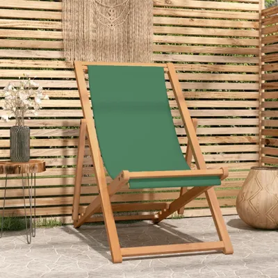 Produktbild von vidaXL Plážové kreslo Skladacie masívne drevo Teak Green