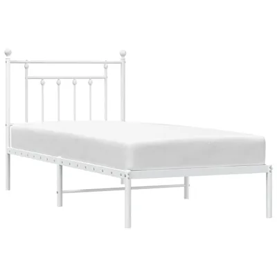 Obrázok produktu pre vidaXL Detská posteľ s čelom kovová biela 90x190 cm