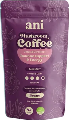 KAWA ZIARNISTA ARABICA Z CHAGA I CORDYCEPS BIO 350 g - ANI