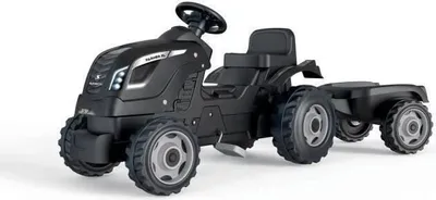Produktbild von Tret Traktor, Farmer XL, Abnehmbarer Anhänger, Verstellbarer Sitz, Schwarz, 90% recyceltes Plastik
