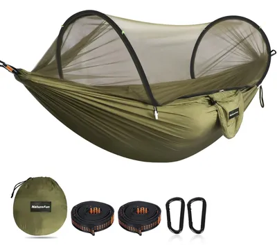 Produktbild von Reisehängematte Campinghängematte Hängematte - 2,74 x 1,40 m - Fallschirmnylon - Mit Moskitonetz - Für Reisen und Camping