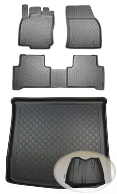 Produktbild von SET Kofferraumwanne Gummifußmatten für VW Volkswagen Touran 2 5T Van Kombi 5-türer 2015- 5Sitze 5Sitze / 7Sitze (3. Reihe unten)