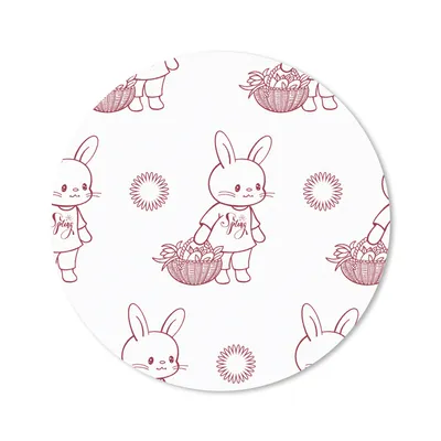 Produktbild von MuchoWow® Mauspad Mousepad Kaninchen - Muster - Tiere - Cartoon 30x30 cm - Mousepads - Maus Mat - Pad - Mausunterlage - Tischunterlage - Schreibtischmatten