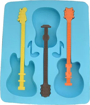 Produktbild von Kreative Silikon-Eisgitter-Gitarrenmodellier-Eisgitter-Dreigitter-Eisform (blau, 1 Stück)