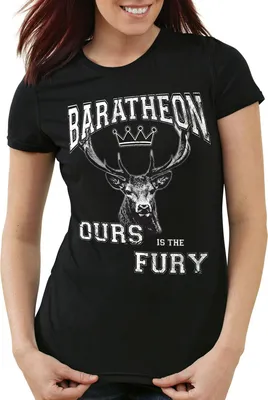 Produktbild von style3 Baratheon - Ours is the fury College Damen T-Shirt, Farbe:Schwarz, Größe:XS