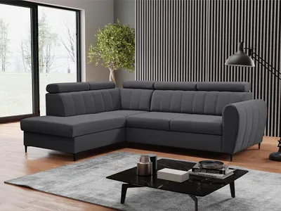 Obrázek produktu pro Rozkládací sedačka s úložným prostorem LAKEWAY L - šedá, levý roh