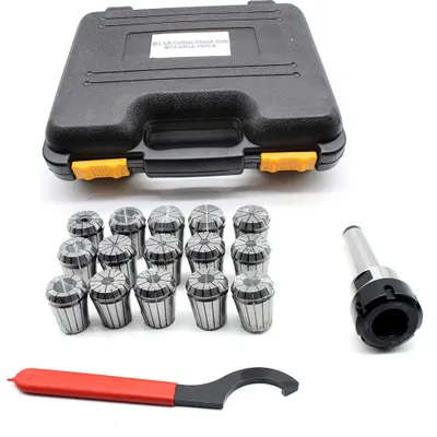 Obrázek produktu pro 15 ks sada upínacích kleštin ER32 upínací sklíčidlo 2-20mm MK3 M12 pro CNC průmyslové frézky frézovací stroje