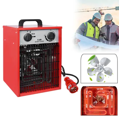 Produktbild von FIVMEN Heizlüfter 5000W 220V Heizstrahler Elektroheizung 4 Heizstufen Elektrisch Heizgerät mit 1,4m Stromkabel und Stecker Überlastschutz Heizgeräte
