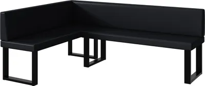 Produktbild von MEBLINI Eckbank für Esszimmer - Küchenbank - Essecke - Sitzecke Küche - ERIC - U-Beine 142x196x87cm Links - Schwarz Kunstleder
