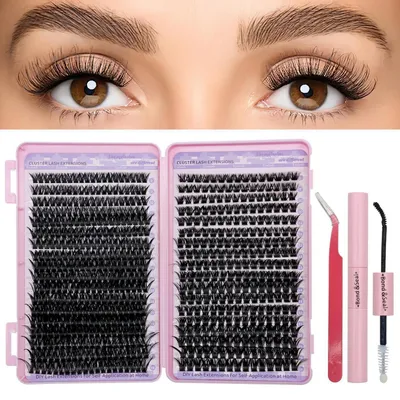 Produktbild von Künstliche Wimpernbüschel 630 Stück 80D+100D Set 9-18 mm DIY Wimpernverlängerung