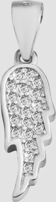 Produktbild von 925/- Echt Silber Anhänger ohne Kette "Shafiqa", Flügel mit Zirkoniabesatz, 925/rhodiniert