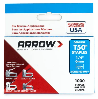 Productafbeelding van Arrow Fastener 504M1, originele T50 Monel roestvrijstalen klemmen, 1/4 inch, 1.000 stuks