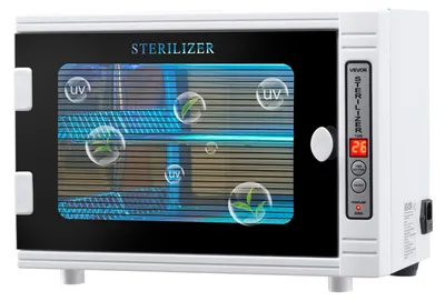 Productafbeelding van VEVOR UV-sterilisator voor nagelgereedschap, reinigingsmachine (12 liter / 5 watt), multifunctionele nagelreiniger en sterilisator met timerinstelling, reinigingskast met deur van gehard glas, geschikt voor laboratoria