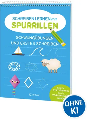 Image de Schreiben lernen mit Spurrillen - Schwungübungen und erstes Schreiben: Schreibblock mit vorgeprägten Linien für Vorschulkindern ab 5 Jahren
