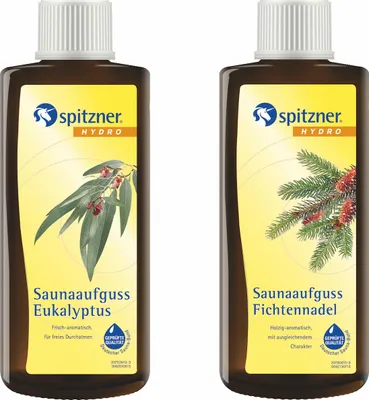 Produktbild von Spitzner 2 Düfte Eukalyptus und Fichtennadel Saunaaufguss mit je 190ml