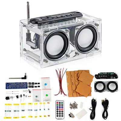 Productafbeelding van Doe-het-zelf luidsprekerbouwset, bluetooth-versterker met LCD-display en afstandsbediening