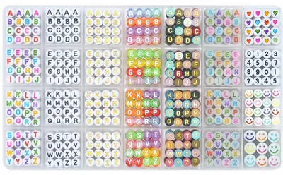 Produktbild von DIY Bastelperlen mit Buchstaben zum Schmuckbasteln