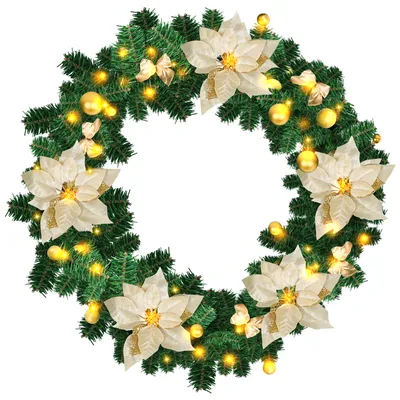 Image de Jopassy Guirlande de Noël 2.7M Guirlande de sapin décorée Guirlande de Noël décorée 50 LED or