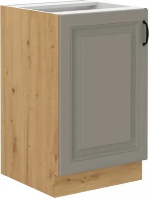 Zdjęcie produktu dla Szafka pod zlewozmywak dolna SOPHIA – szerokość 50 cm, jasnoszara/dąb artisan