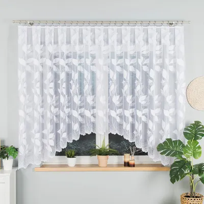 Obrázek produktu pro Dekorační oblouková krátká záclona na žabky MARTYNA 160 bílá 420x160 cm MyBestHome