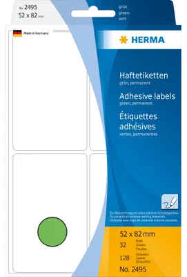 Immagine prodotto di HERMA etichette multiuso verde opaco 52x82 mm 128 pezzi
