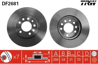 Produktbild von TRW Bremsscheiben (2 Stück) Vorderachse DF2681
