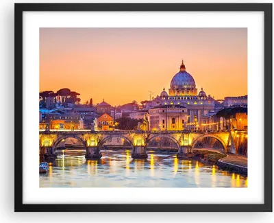Produktbild von Gerahmtes Poster - Schwarzer Rahmen - Rom Italien Basilika Geschichte - 50x40 cm - Wand Bild - Wanddeko - Wandbilder - Wandposter - Bilderrahmen - Bilder - Kunstdruck - Wandbild - P2BAA50x40-2704