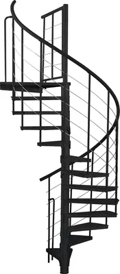Produktbild von Minka Außenspindeltreppe Spino Zink Color 38 - 305,5cm Geschosshöhe Schwarz 140cm Durchmesser