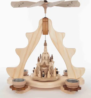 Produktbild von Tischpyramide Kurrende mit Frauenkirche und Teelichter HxLxB 32x20x37cm NEU
