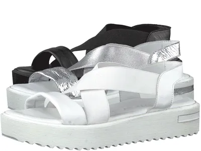Produktbild von Tamaris Plateau Sandalen 1-28219-20 Leder Schlupf Damen Schuhe, Größe:40 EU, Farbe:Silber