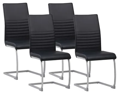 Obrázok produktu pre Albatros konzolové stoličky set 4 MURANO, čierna - jedálenská stolička hojdacia stolička, moderný dizajn, poťah Imitácia kože, hrubé čalúnenie kuchynská stolička, čalúnená stolička, jedálenská stolička