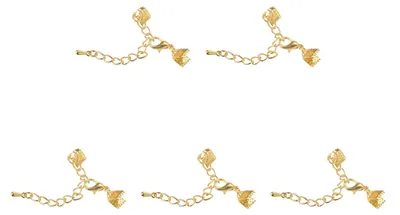 20 Kabelendhülsen 6 mm mit Karabiner und Kette, goldfarben