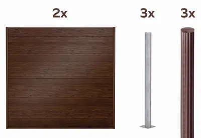 Produktbild von Alberts Sichtschutz Palitio als Set,Holzdekor dunkel, zum Aufschrauben, Länge 4,00m, Profilhöhe 150mm