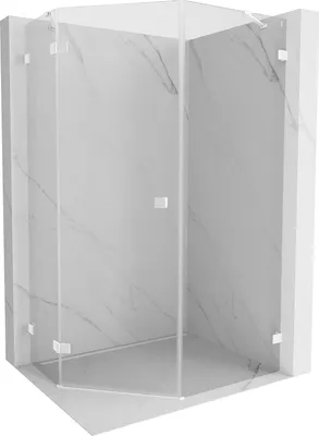 Immagine prodotto di Mexen Lunar cabina doccia pentagonale a battente sinistra 80 x 90 cm, trasparente, bianca - 831-080L-090P-20-00-L