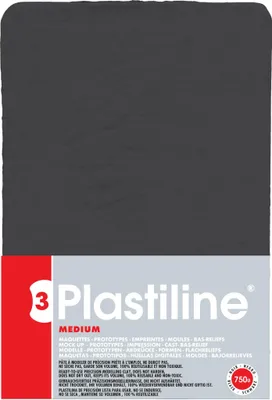 Produktbild von Plastiline Plastiline, Block 750g, Härtegrad 3 (medium) - Schwarz 7955T