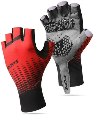 Imagen del producto de Guantes cortos de verano para hombre - Talla M - 19 cm de largo - 9 cm de ancho en la palma - Resistentes a derrames - Antideslizantes para uso en exteriores
