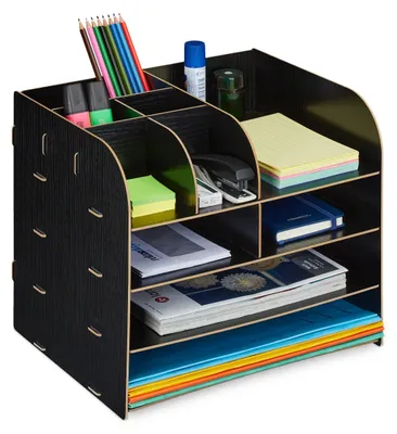 Obrázok produktu pre Organizér na stôl s úložnými priehradkami RD42746, čierna