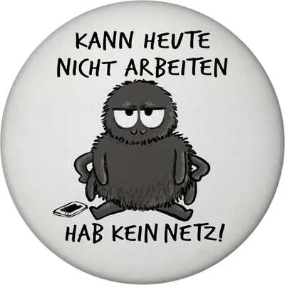 Produktbild von Hary die Spinne Magnet mit Flaschenöffner rund mit Spruch Heute arbeitsunfähig