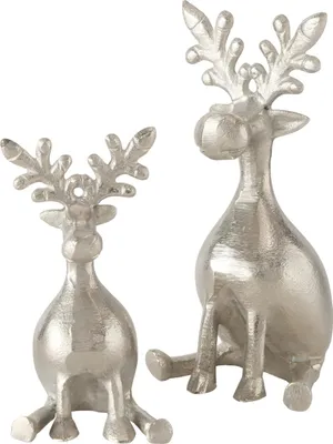 Produktbild von Boltze Figur Tarnow 2-teilig Hirsch Rentiere Metall, Dekoration für Weihnachten