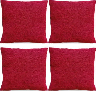 Produktbild von 4er Set Kissenhüllen 45x45 cm rot meliert als weiche Dekokissen