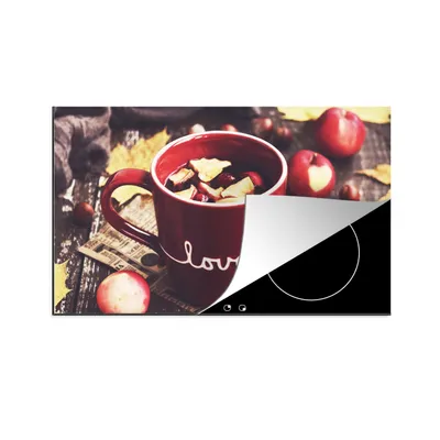 Produktbild von KitchenYeah© Herdabdeckplatte Tee - Apfel - Preiselbeere , 91x52cm, Küche Deko, Glaskeramikkochfeld Herdabdeckung, Abdeckplatte fùr Kochfeld