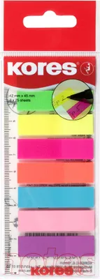 Produktbild von Kores Pagemarker Folie 12 x 45 mm Neonfarben 8 x 25 Haftmarker