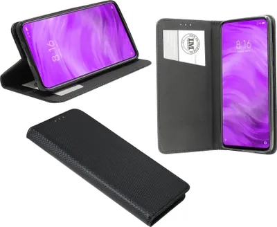 Zdjęcie produktu dla cofi1453® Etui Book Case "Smart" kompatybilne z XIAOMI MI 9T / 9T PRO pokrowiec na telefon etui na portfel pokrowiec ochronny z funkcją podstawki, slot na karty czarny
