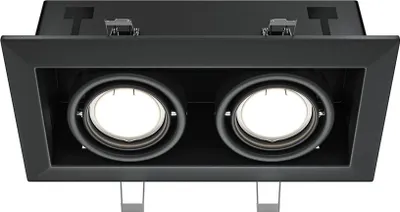 Immagine prodotto di Maytoni Lampada da soffitto moderna a 2 luci, GU10, nera, in metallo, dimmerabile, IP20