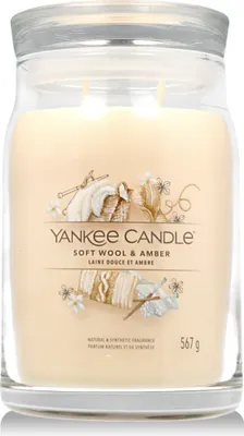 Productafbeelding van Yankee Candle Signature, cilinderkaars, geel, amber, kasjmierhout, jasmijn, brandduur 90 uur, 1 stuk