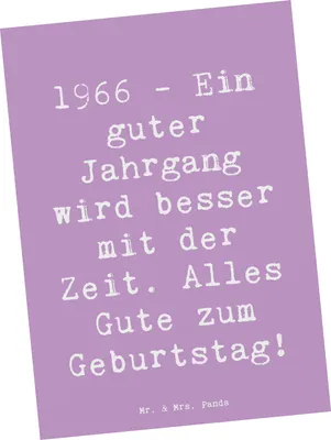 Produktbild von Mr. & Mrs. Panda Grußkarte Spruch 1966 Geburtstag - Lavendeltraum - Geschenk, Postkarte, Erinnerungen, Geburtsjahr, Geburtstagsspruch, Glückwunsch, Geburtstagsgeschenk