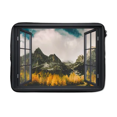 Produktbild von MuchoWow® Laptop Hülle 13 Zoll Aussicht - Natur - Berge Laptoptasche - Laptophülle - Sleeve - Rundumschutz