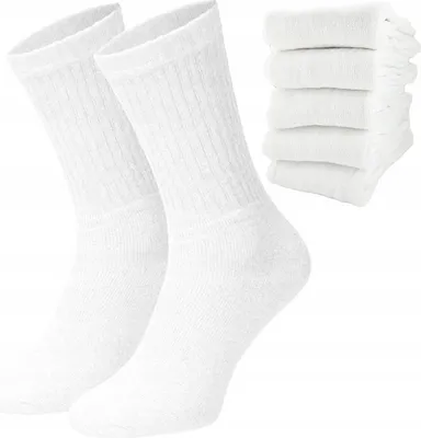 Produktbild von Moraj 5er-Pack Socken Frottee Sportsocken Baumwolle Tennis Crew Freizeitsocken, Weiß, 43-45