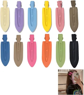 Imagen del producto de Horquillas sin costuras, 12 unidades, 7 cm de longitud, en colores variados, para peinar y estilizar el cabello